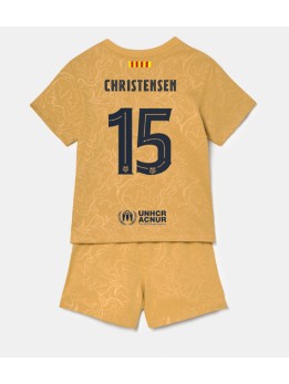 Barcelona Andreas Christensen #15 Auswärts Trikotsatz für Kinder 2022-23 Kurzarm (+ Kurze Hosen)